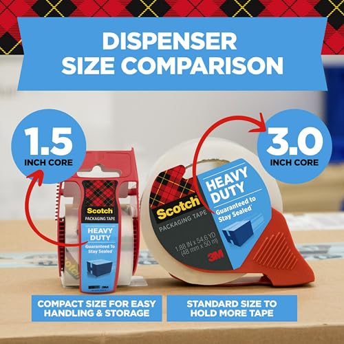 Scotch Heavy Duty Shipping Packing Tape with Dispenser - 1.88 in. x 38.2 yd.