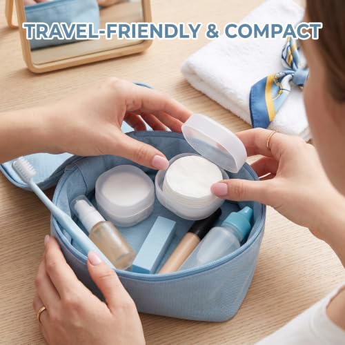 QILUCKY Portable Cotton Pad Holder Set - 2 Pcs Travel Containers for Makeup Remover Pads