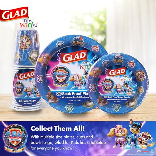 Glad for Kids Paw Patrol Paper Cups, 9 Oz, 20 Count - Sturdy & Soak-Proof