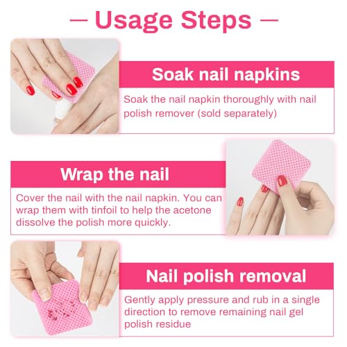 RAQEHO 600 Lint Free Nail Wipes - Gel Polish Remover Pads & Tool Cleaner