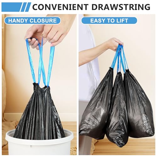 JUKFITA Blue Drawstring 4 Gallon Trash Bags - 120 Count