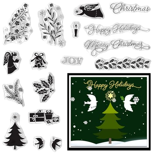 Hying Christmas Clear Stamps Set for Card Making & Crafts
