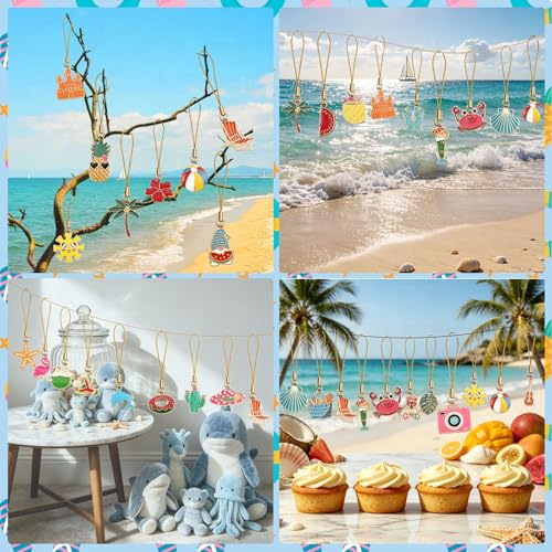 AUGSUN 36-Piece Beach Style Summer Ornaments for Small Christmas Trees