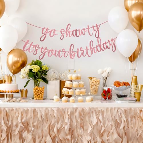 Go Shawty It's Your Birthday Glitter Banner – 11.4 Feet Party Decor