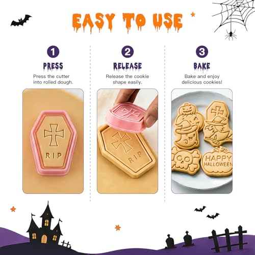 Halloween Cookie Cutters Set - 8 Fun Shapes for Kids & Parties