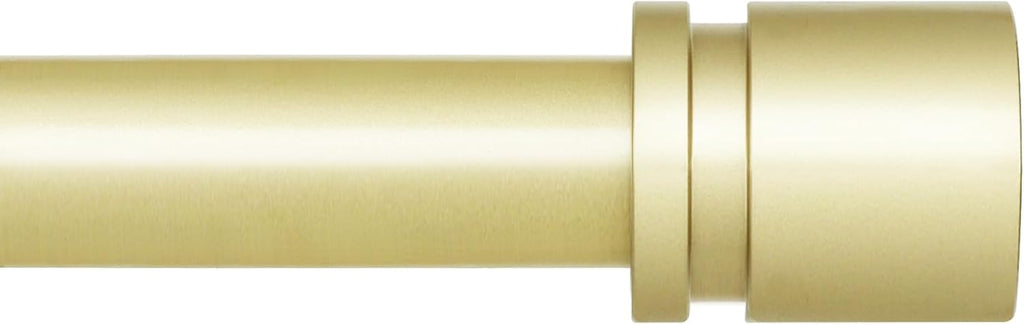 Byondeth Adjustable Curtain Rods - 16 to 200 Inches | 1 Inch Diameter with Warm Gold Aluminium Finials