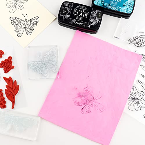 BAOFALI 3-Pack 6x8 Inch Reusable Stamp Shammy Cleaning Cloths - Pink, Blue, Green