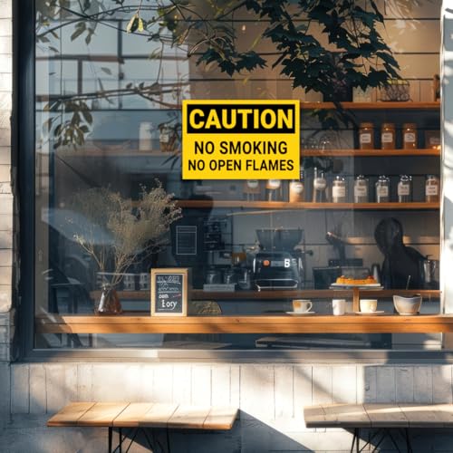 Danger Gasoline No Smoking Warning Sign Stickers - 6 Pcs Vinyl Decals for Industrial Safety