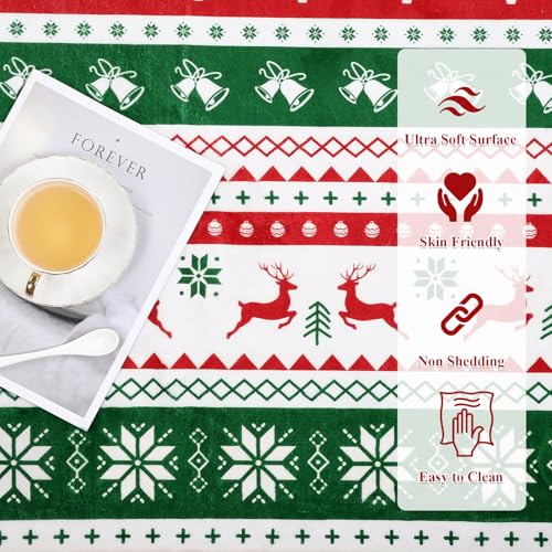 Christmas Washable Area Rug 5x7 ft Colorful Tree Deer Bell - Variations of this Listing