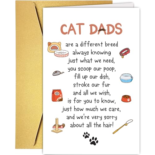 Funny Cat Dad Birthday Card - Cute Greeting for Men