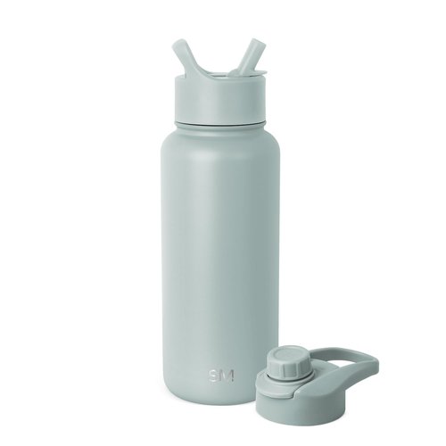 Simple Modern Water Bottle with Straw and Chug Lid Vacuum Insulated Stainless Steel Metal Thermos Bottles | Reusable Leak Proof BPA-Free Flask for Sports Gym | Summit Collection | 32oz, Sea Glass Sage