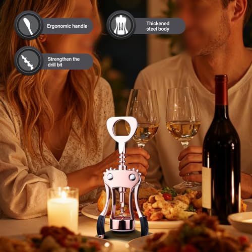 Drincarier Zinc Alloy Wing Corkscrew & Bottle Opener - Sharp, Ergonomic Design