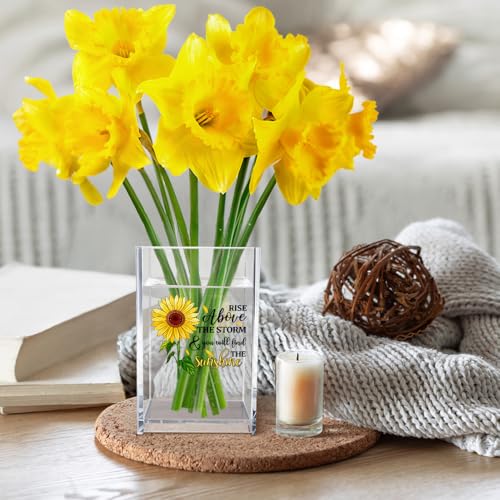 Rise Above Acrylic Desk Organizer - Sunflower Cosmetic & Pen Holder Cup