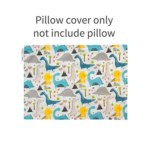 ALVABABY Toddler Cotton Pillowcases 13x18 & 12x16 Inches Dinosaur & Arrows Design, Pack of 2