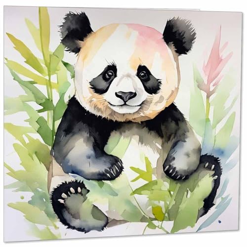 Watercolour Panda Greeting Card - Premium Eco-Friendly 145mm