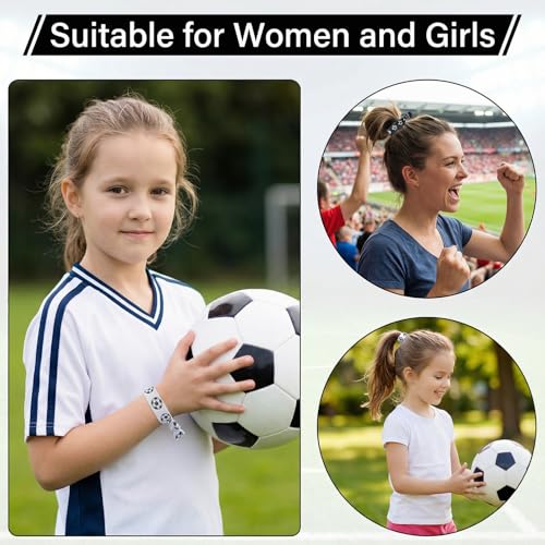 Nogeqi 10 Pcs Soccer Hair Ties Elastic No Crease Ribbon for Girls