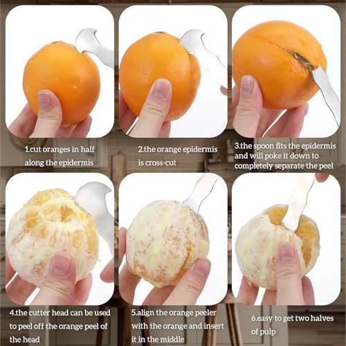 Stainless Steel Citrus Peeler Tool - Ergonomic Fruit Skin Remover