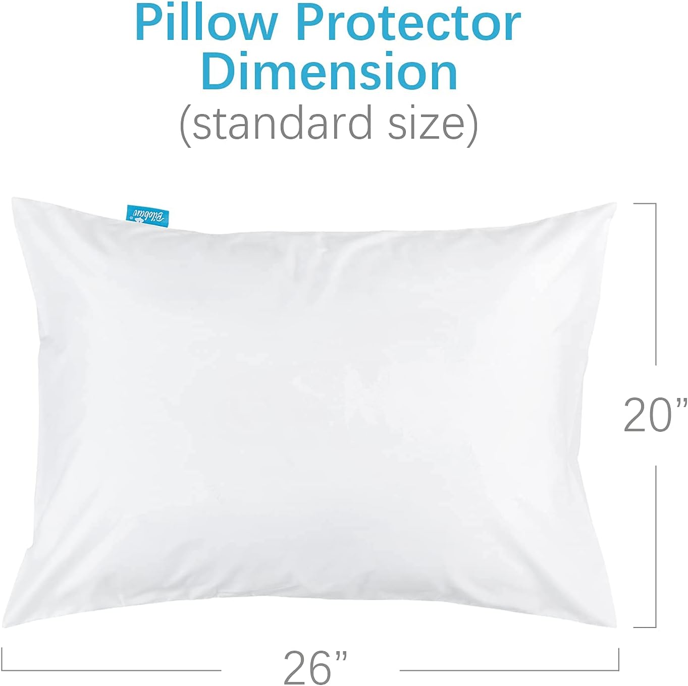 Skiennix Pillow Protector - 100% Waterproof & Noiseless Zipper Cover | Standard Size 20 x 26 Inches, 2 Pack