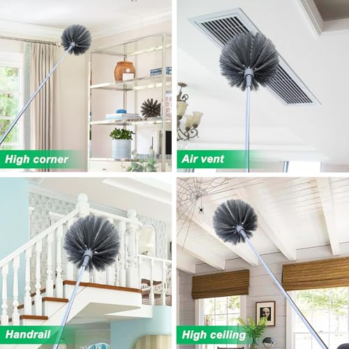 100-Inch Telescopic Microfiber Duster Set for High Cleaning