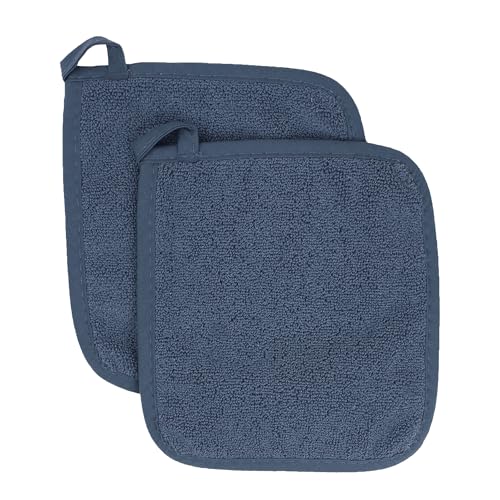 RITZ 2-Pack Midnight Terry Potholders Heat Resistant Cotton Kitchen Hot Pads