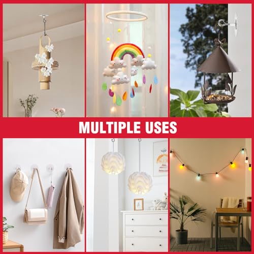 AccEncyc 12 Pcs No Drill Adhesive Ceiling Hooks for Hanging Plants & Lights