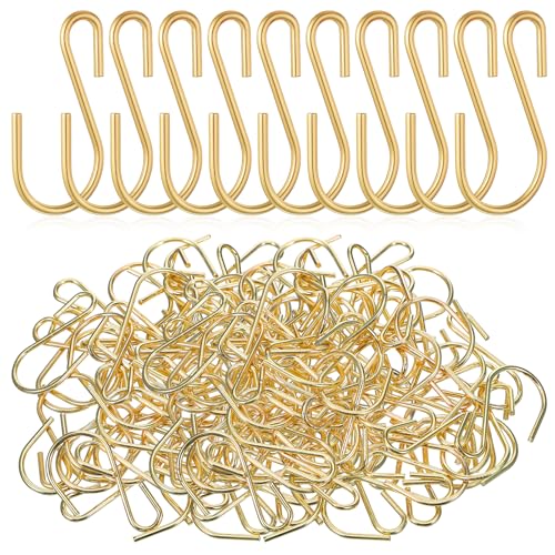 60 Pack 1-Inch Gold S Hooks - Small Decorative Metal Hooks for Hanging