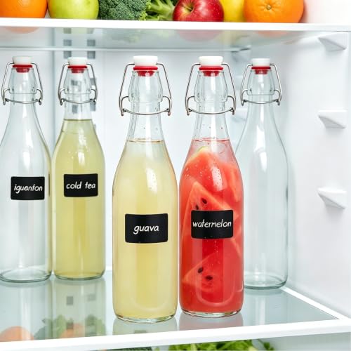 Korty 16oz Swing Top Glass Bottles, Airtight Flip-Top Jars - 2 Pack