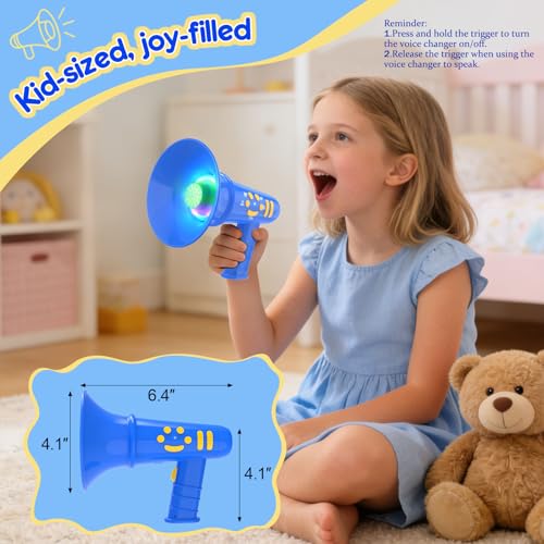 MEGUO Voice Changer for Kids - Mini Megaphone with Lights, Ages 3-8