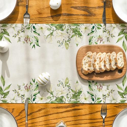 Easter Table Runner - He Is Risen Watercolor Religious Decor 13x72 in