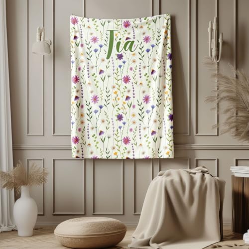 HKDesignGift Floral Throw Blanket 50x60 Inch - Cozy Gift for Her