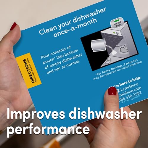 Lemi Shine Dishwasher Cleaner 14.08 oz (Pack of 2) - Eco-Friendly Hard Water Stain Remover