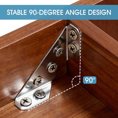 24-Pack Stainless Steel Corner Brackets - Heavy Duty 90 Degree Braces