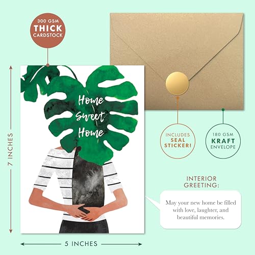 Elegant Housewarming Card with Envelope & Gold Foil Seal - 5x7
