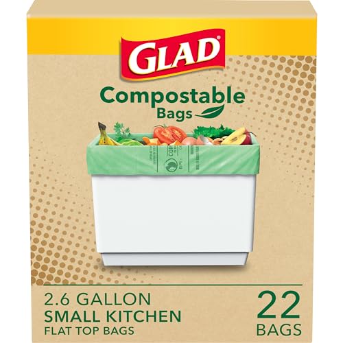 Glad Compostable Kitchen Trash Bags - 2.6 Gallon, 22 Count