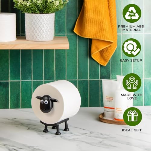 VELENTI Sheep Toilet Roll Holder - Funny 3D Printed Free Standing Storage
