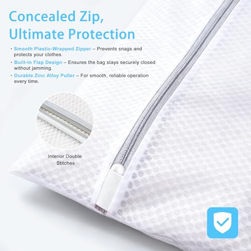 PrettyCare Large Mesh Laundry Bags for Delicates - 3 Pack