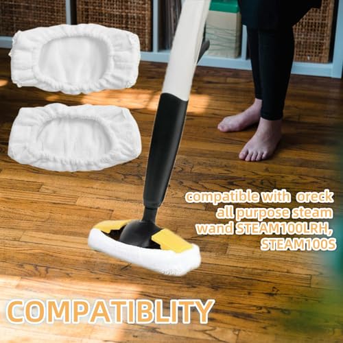 Reusable Microfiber Mop Pads for Oreck Steam Mop - 2 Pack