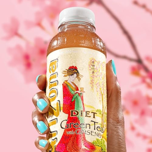 AriZona Diet Green Tea with Ginseng, 16 Fl Oz Bottles (24 Pack)