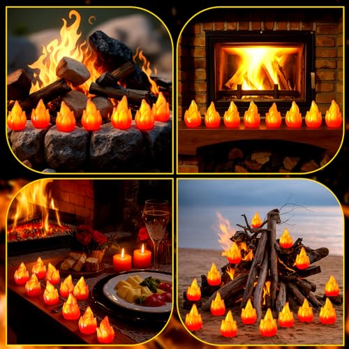 Thyle 50 Pcs Mini Resin Flame Figurines for DIY Crafting