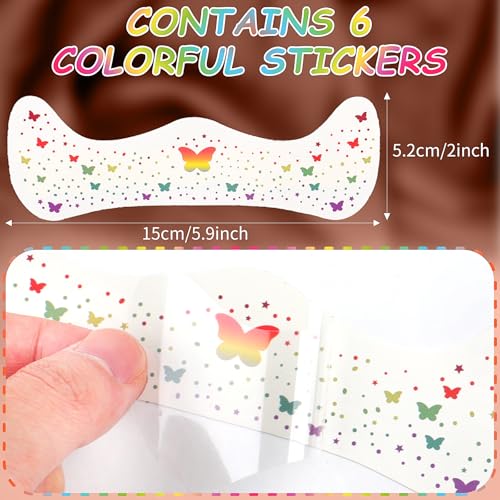 Rainbow Butterfly Glitter Temporary Face Tattoos - 6 Sheets Pride Sparkles