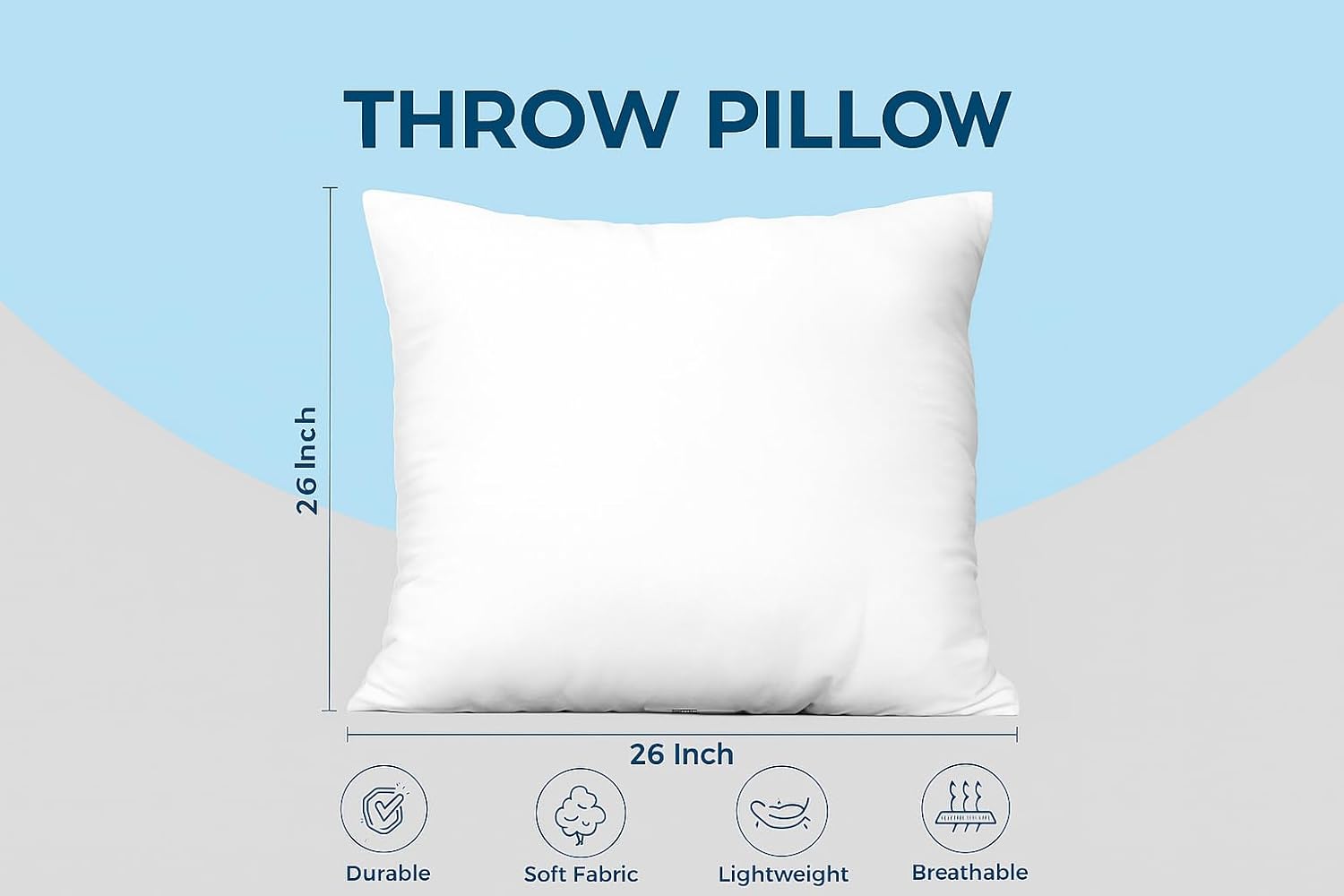 Utopia Bedding Throw Pillow Inserts - Pack of 4 White Decorative Pillows | 26 x 26 Inches for Bed & Couch