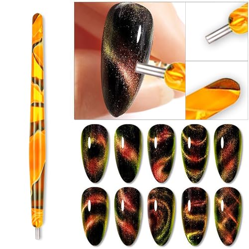 WOKOTO 5-Piece Cat Eye Nail Magnet Wand Set for Gel Polish 3D Designs