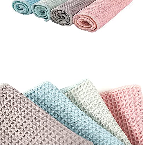 8-Pack Microfiber Kitchen Dish Cloths - Ultra Absorbent & Fast Drying