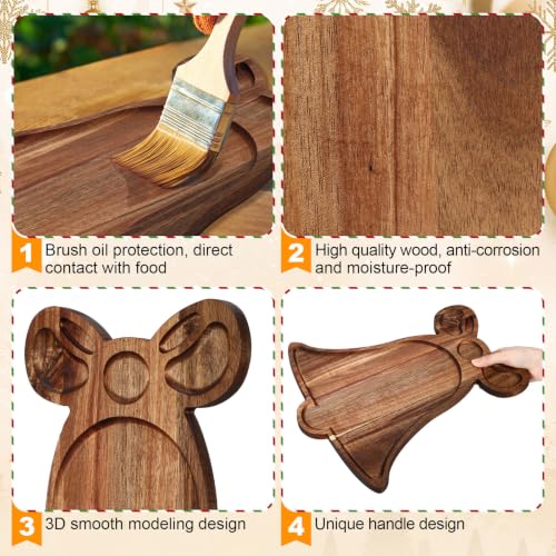 Christmas Bell-Shaped Acacia Wood Serving Platter - Holiday Charcuterie Board