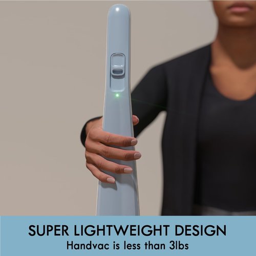 Kenmore DS1020 Cordless Stick Vacuum - Lightweight 2-in-1 Handheld with LED Headlight & 2-Speed Control, 16V, Gray-Blue