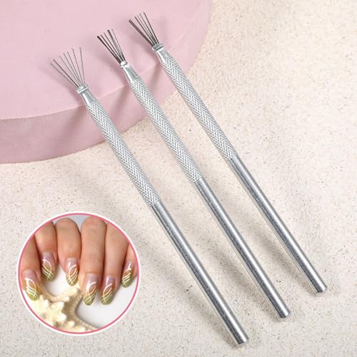 7-Pin Stainless Steel Nail Art Liner Pens & Drawing Tools 3-Pack