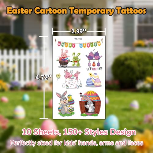Easter Temporary Tattoos - 150+ Waterproof Designs for Party Favors