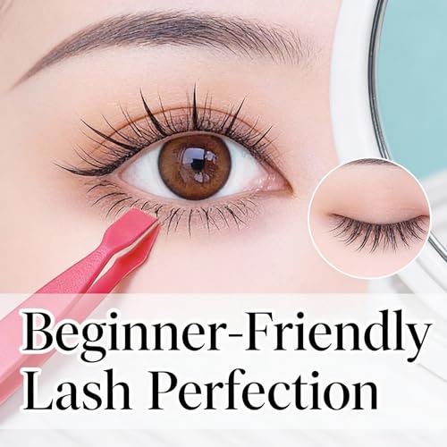 6 Pcs Lash Tweezers Flat-Tip Blunt-Safe Applicator for DIY Eyelash Clusters