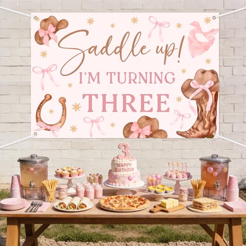 Western Cowgirl Birthday Backdrop - Rodeo Theme Party Decor