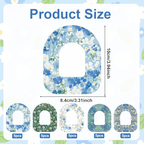 25pcs Adhesive Patches for Omnipod 5, Sensor Stickers Waterproof & Breathable CGM Overpatch Sensor Cover Tape Compatible with Omni Pod 5 (Oil Painting Style)